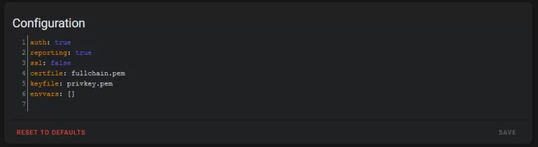 Configuración add-on InfluxDB