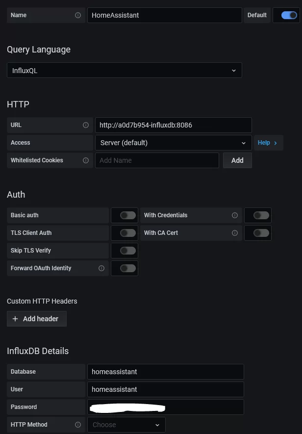 Configuración conexión Grafana