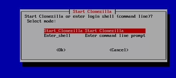 Inicio de Clonezilla