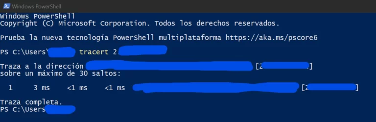 Consola Tracert Windows