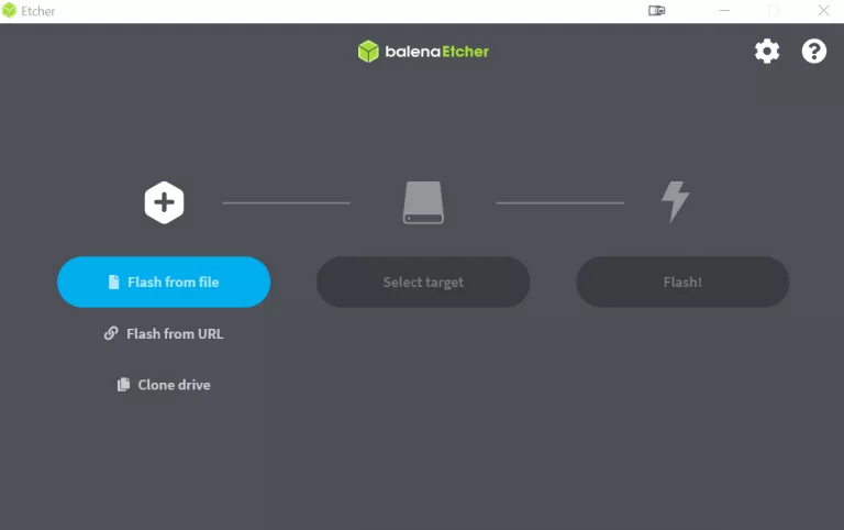 balenaEtcher para Windows 10