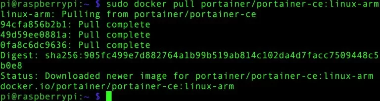 Pull de la imagen de Portainer