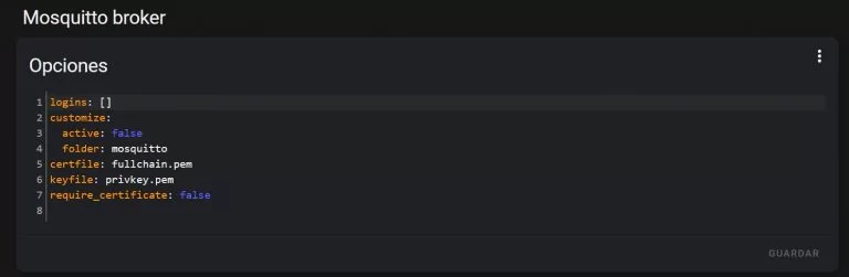 Configuración Mosquitto Broker