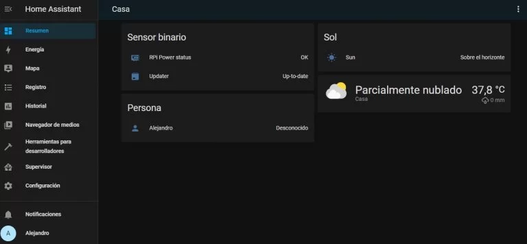 Interfaz Lovelace Home Assistant