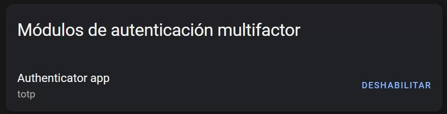 Autenticación doble activada